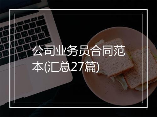 公司业务员合同范本(汇总27篇)