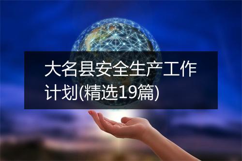 大名县安全生产工作计划(精选19篇)