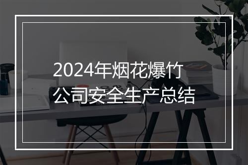 2024年烟花爆竹公司安全生产总结