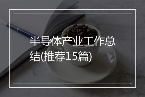 半导体产业工作总结(推荐15篇)