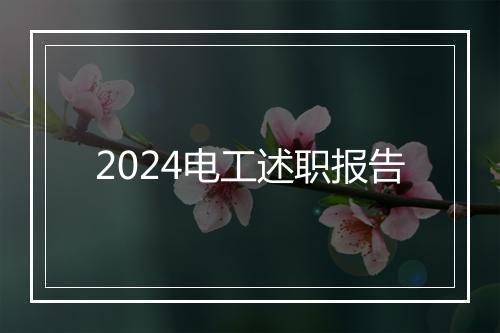 2024电工述职报告