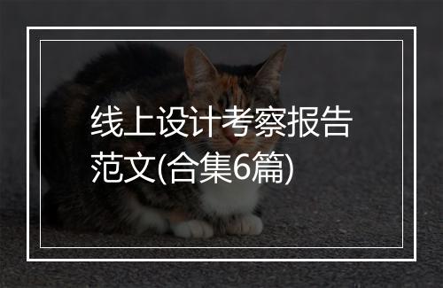 线上设计考察报告范文(合集6篇)