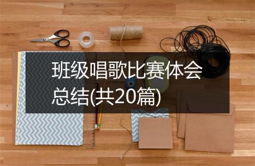班级唱歌比赛体会总结(共20篇)