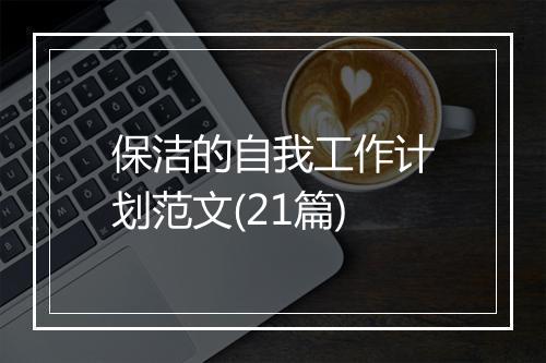 保洁的自我工作计划范文(21篇)