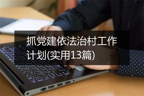 抓党建依法治村工作计划(实用13篇)