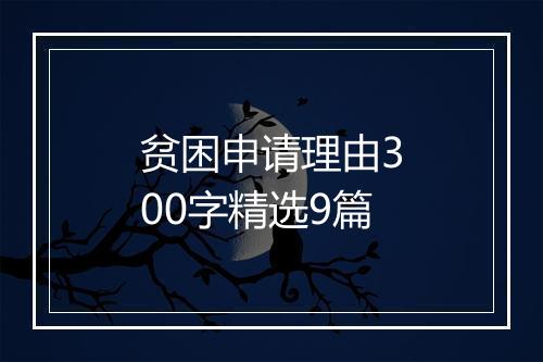 贫困申请理由300字精选9篇