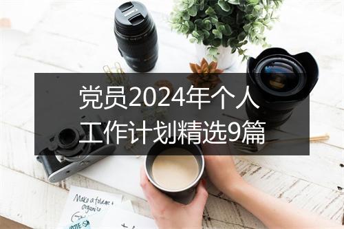 党员2024年个人工作计划精选9篇