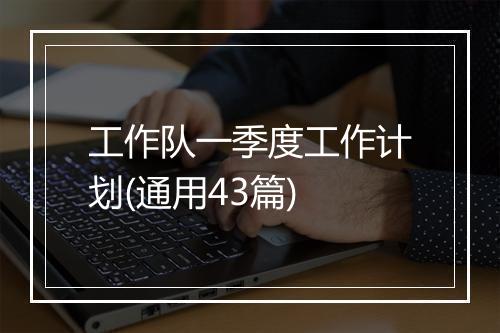 工作队一季度工作计划(通用43篇)