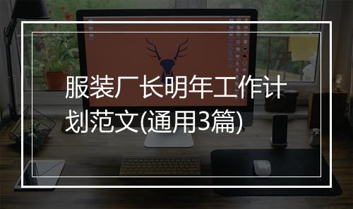 服装厂长明年工作计划范文(通用3篇)
