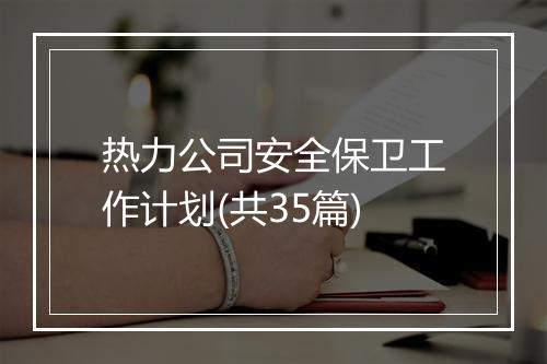 热力公司安全保卫工作计划(共35篇)