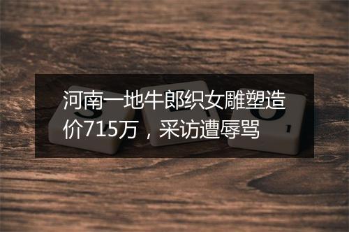 河南一地牛郎织女雕塑造价715万，采访遭辱骂