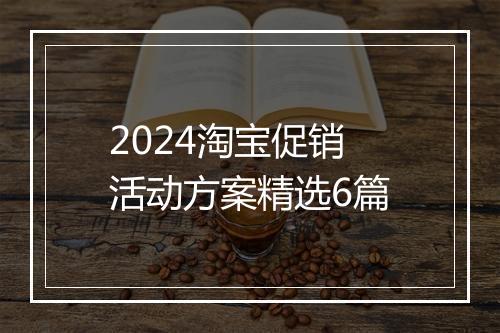 2024淘宝促销活动方案精选6篇