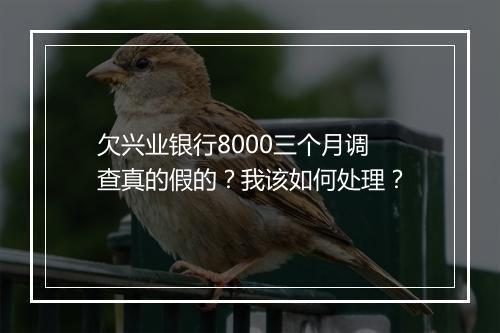 欠兴业银行8000三个月调查真的假的？我该如何处理？