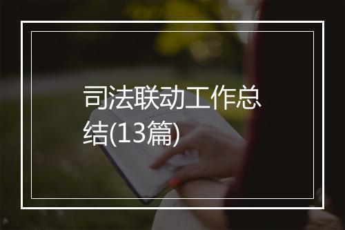 司法联动工作总结(13篇)