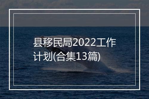 县移民局2022工作计划(合集13篇)