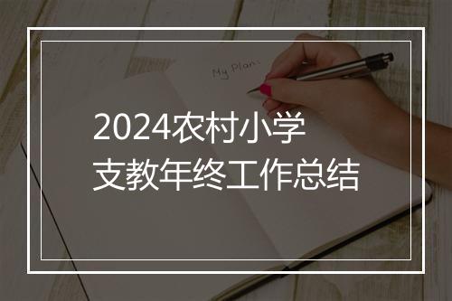 2024农村小学支教年终工作总结