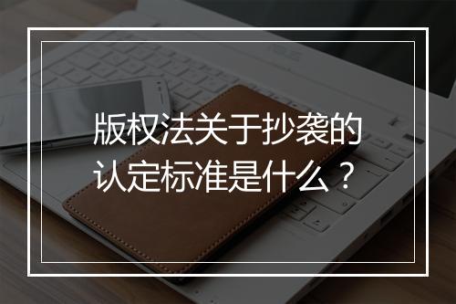 版权法关于抄袭的认定标准是什么？