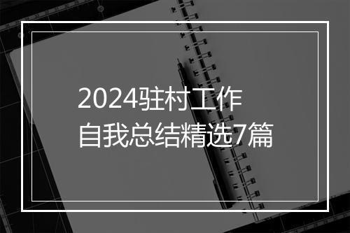 2024驻村工作自我总结精选7篇