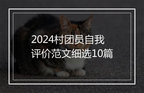 2024村团员自我评价范文细选10篇