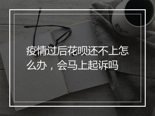 疫情过后花呗还不上怎么办，会马上起诉吗