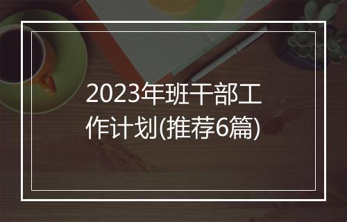 2023年班干部工作计划(推荐6篇)