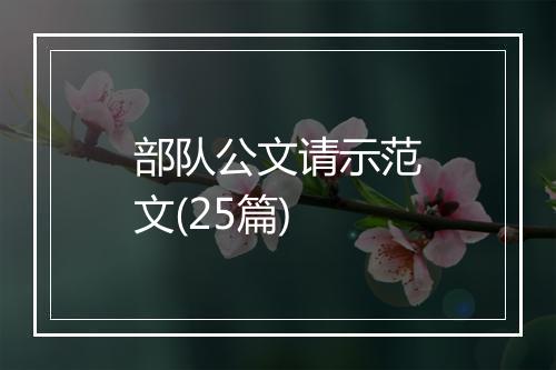 部队公文请示范文(25篇)