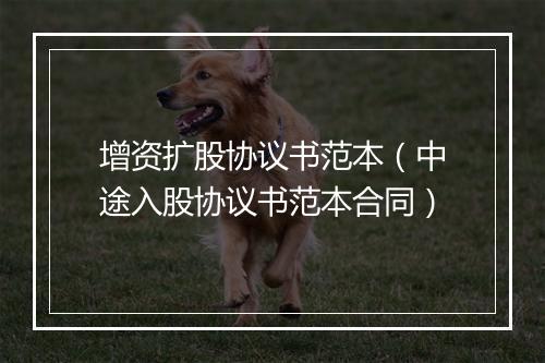 增资扩股协议书范本（中途入股协议书范本合同）