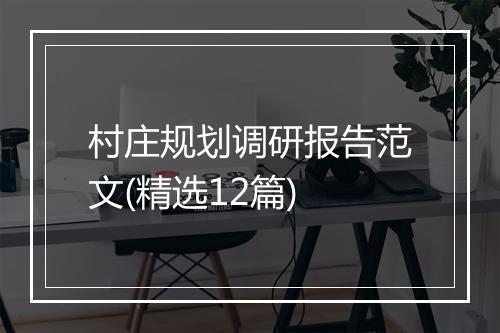 村庄规划调研报告范文(精选12篇)