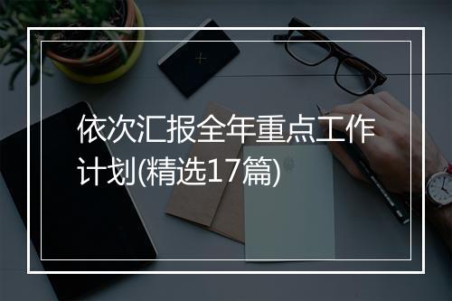 依次汇报全年重点工作计划(精选17篇)