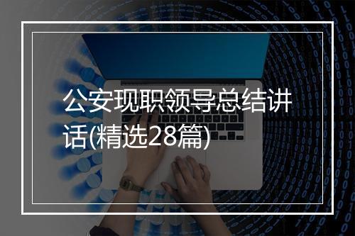 公安现职领导总结讲话(精选28篇)