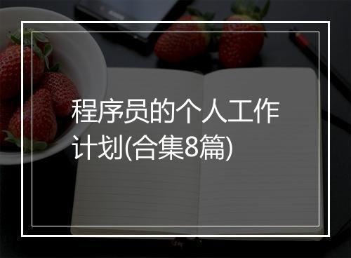 程序员的个人工作计划(合集8篇)