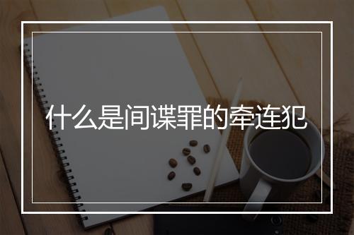 什么是间谍罪的牵连犯