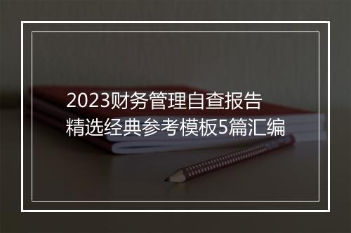 2023财务管理自查报告精选经典参考模板5篇汇编