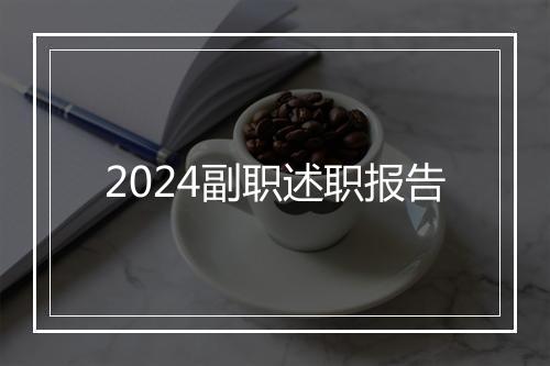 2024副职述职报告