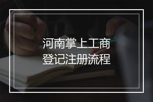河南掌上工商登记注册流程
