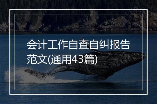 会计工作自查自纠报告范文(通用43篇)