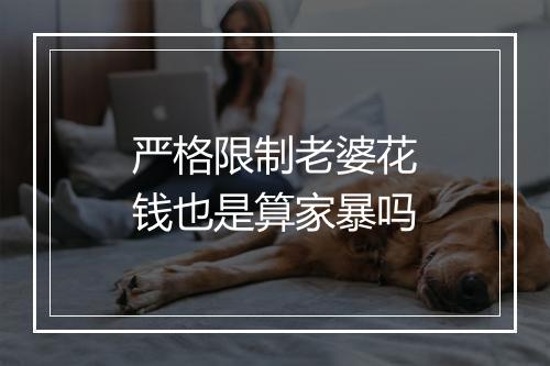 严格限制老婆花钱也是算家暴吗