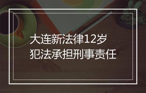 大连新法律12岁犯法承担刑事责任
