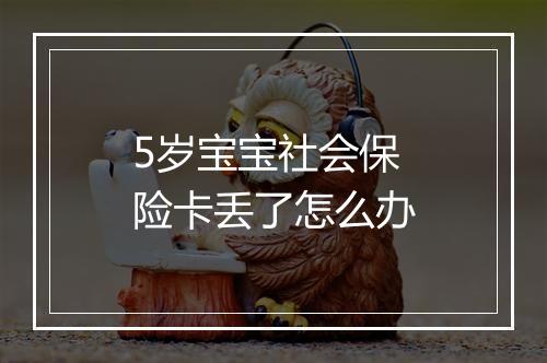 5岁宝宝社会保险卡丢了怎么办