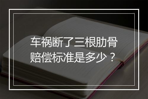 车祸断了三根肋骨赔偿标准是多少？