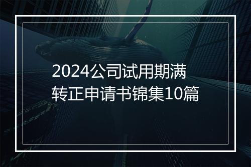 2024公司试用期满转正申请书锦集10篇
