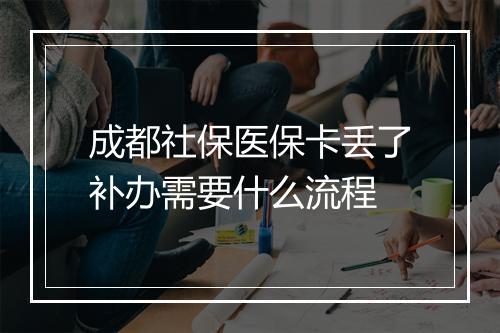 成都社保医保卡丢了补办需要什么流程