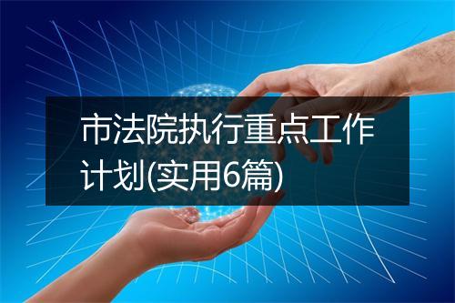市法院执行重点工作计划(实用6篇)