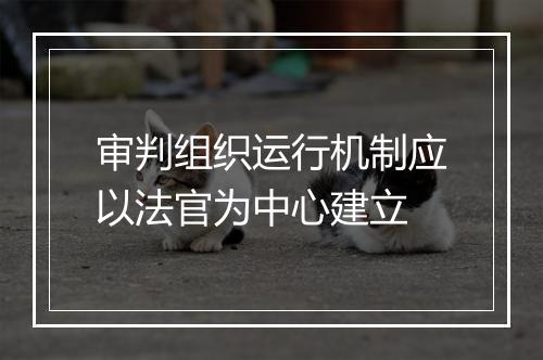 审判组织运行机制应以法官为中心建立