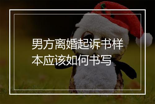 男方离婚起诉书样本应该如何书写