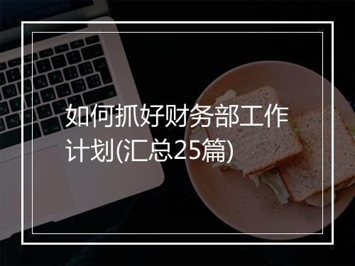 如何抓好财务部工作计划(汇总25篇)