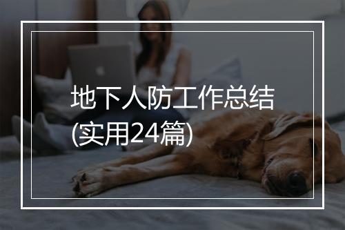地下人防工作总结(实用24篇)