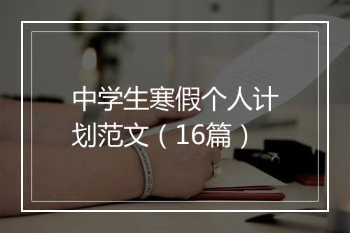 中学生寒假个人计划范文（16篇）