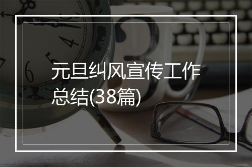 元旦纠风宣传工作总结(38篇)