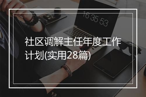 社区调解主任年度工作计划(实用28篇)